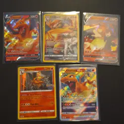 Pokemon TCG Charizard Holo/Full Art VSTAR Card Lot 5 Cards English Sets - Image 1