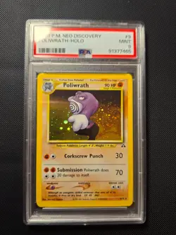 Poliwrath Holo #9 PSA 9 Mint WOTC English 2001 Pokemon Neo Discovery - Image 1
