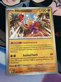 Hitmonchan 107/165 MEWen English 151 Pokemon Card NM - Image 1