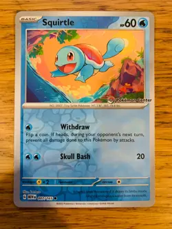 NM! Squirtle (007/165) 151 Pokemon Center Stamped Promo Pokemon Card! - Image 1