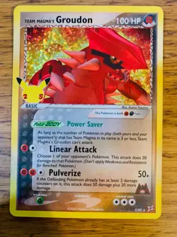 NM! Team Magma's Groudon (9/95) Celebrations 25th Anniversary Holo Pokemon Card! - Image 1