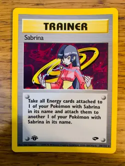 1st Edition Sabrina Trainer (20/132) Holo Gym Challenge Pokemon Card! FREE P&P! - Image 2