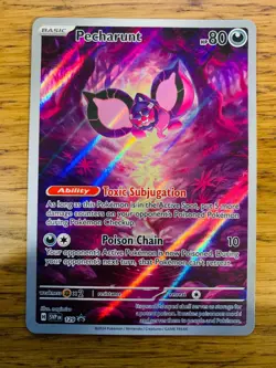 NM! Pecharunt SVP 129 Shrouded Fable ETB Black Star Promo Pokemon Card! - Image 1