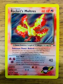 Rocket's Moltres (12/132) Holo Gym Heroes Pokemon Card! FREE P&P! - Image 1
