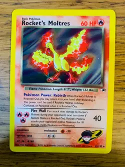 Rocket's Moltres (12/132) Holo Gym Heroes Pokemon Card! FREE P&P! - Image 2