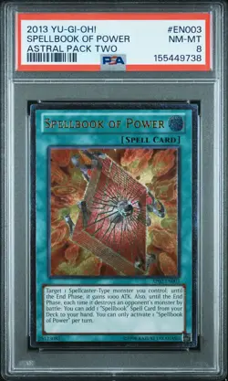 Spellbook Of Power AP02-EN003 Ultimate Rare Yugioh PSA 8 *738 - Image 1