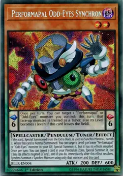 Yugioh Performapal Odd-Eyes Synchron BLLR-EN004 1st Edition Secret Rare NM - Image 1