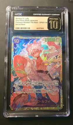Bandai Monkey D. Luffy OP05-119 Premium Booster Japanese Secret Rare CGC 10 - Image 1