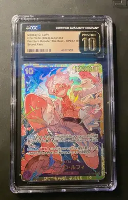 Bandai Monkey D. Luffy OP05-119 Premium Booster Japanese Secret Rare CGC 10 - Image 2