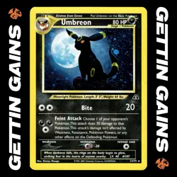 Umbreon - 13/75 - Holo Rare - Neo Discovery - Pokemon Card - LP - Image 1