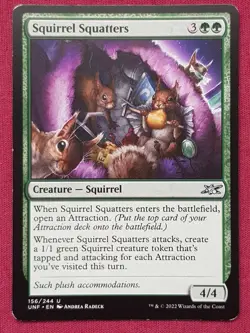 Magic The Gathering UNFINITY SQUIRREL SQUATTERS green card MTG - Image 1