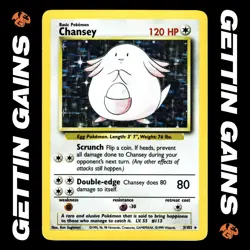 Chansey - 3/102 - Holo Rare - Base Set Unlimited - Pokemon Card - LP - Image 1