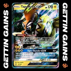 Tapu Koko GX - 47/145 - Ultra Rare - Guardians Rising - Pokemon Card - LP - Image 1
