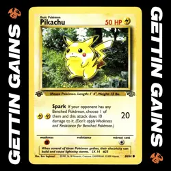 Pikachu - 60/64 - 1st Edition - Common - Jungle - Pokemon Card - VLP - Image 1