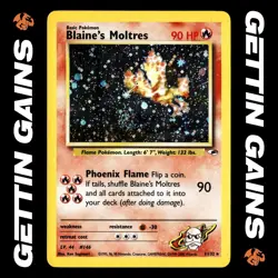 Blaine's Moltres - 1/132 - Holo Rare - Gym Heroes - Pokemon Card - LP - Image 1
