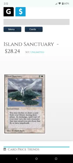 MTG Magic: The Gathering Unlimited Island Sanctuary Light Play Condition - Image 2