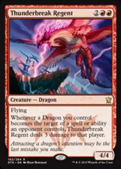 MTG Thunderbreak Regent - Foil, Dragons of Tarkir, Moderately Played, English - Image 1