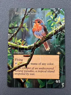 Birds of Paradise MTG Dominaria Remastered Hand Painted Extended Altered Art oj - Image 1