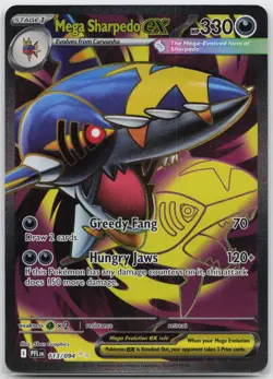 Mega Sharpedo ex - Ultra Rare ME02: Phantasmal Flames 113/094 Pokemon TCG - Image 1