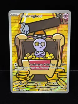 Pokemon TCG Paradox Rift Scarlet Violet Gimmighoul Art Rare 198/182 - Image 1