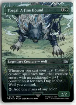 Torgal, A Fine Hound Borderless FOIL - FINAL FANTASY MTG NM - Image 1