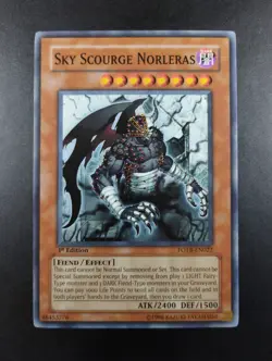 YUGIOH 2007 | SKY SCOURGE NORLERAS | FOTB-EN022 | 1ST EDITION | PRINT ERROR | NM - Image 1