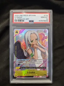 S-Snake Alt Art OP13-114 PSA 10 English One Piece TCG - Image 1