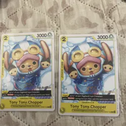 2x Tony Tony.Chopper OP07-103 One Piece Stamped Pre-Release NM Rare - Image 1