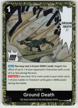 Foil Ground Death OP14-096 Rare The Azure Sea's Seven Near Mint - Image 1