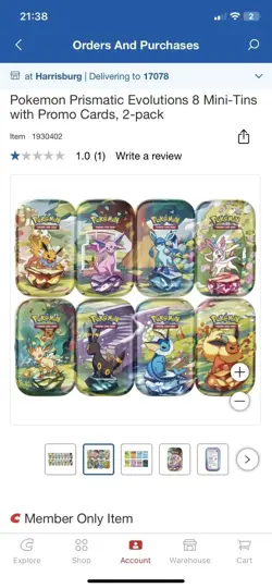 Pokemon Prismatic Evolutions 8 Mini-Tins w Promo Cards Costco 2 Pack IN-HAND - Image 2