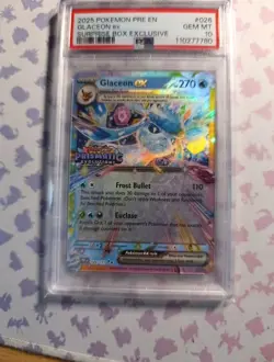 Pokemon Glaceon ex Prismatic Evolutions Surprise Box Promo #026 PSA 10 Gem Mint! - Image 1