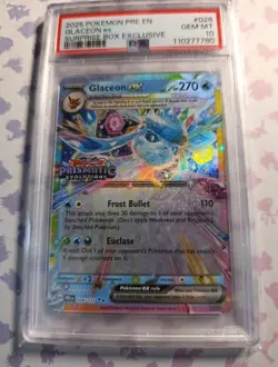 Pokemon Glaceon ex Prismatic Evolutions Surprise Box Promo #026 PSA 10 Gem Mint! - Image 2
