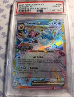 Pokemon Glaceon ex Prismatic Evolutions Surprise Box Promo #026 PSA 10 Gem Mint! - Image 3
