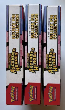3x Ascended Heroes First Partners Deluxe Pin Collection: New & Sealed - Pokemon - Image 3