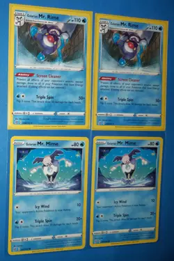 2x Galarian Mr. Rime 038/192 38/192 & 2x Mr. Mime 037/192 37/192 Rebel Clash NM - Image 1