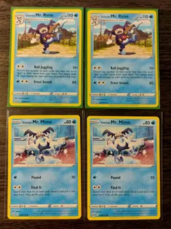 4x Galarian Mr. Rime 035/163 & 3x Mr. Mime 034/163 Pokemon card Battle Styles NM - Image 1