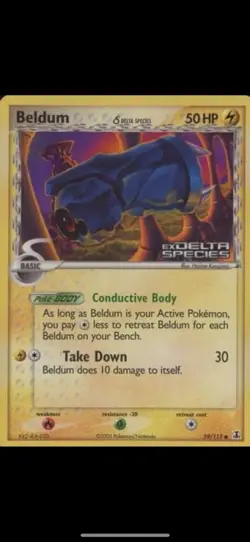 Beldum 59/113 Stamped Holo Stamped EX Delta Species Reverse Pokemon Card - Image 1