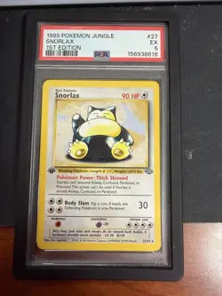 SNORLAX PSA 5 1999 POKEMON JUNGLE 1ST EDITION #27/64 - Image 1