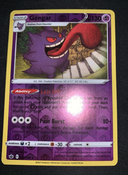 Pokemon TGC Gengar Reverse Holo 57/198 Chilling Reign LP+ - Image 2