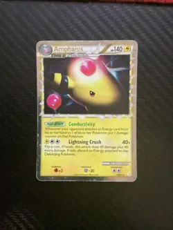 Ampharos Prime 105/123 Ultra Rare HGSS Base Pokemon Card 2010 LP - Image 1