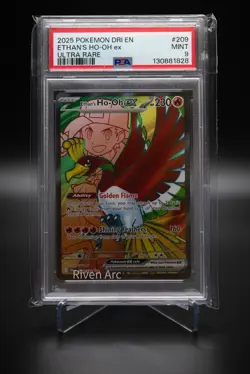Ethan’s Ho-Oh ex PSA 9 MINT 2025 Pokemon DRI #209 – Ultra Rare Full Art Holo - Image 1
