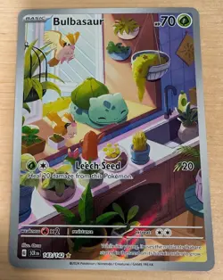 Bulbasaur 143/142 Illustration Rare Pokemon Stellar Crown SV07 Holo NM Raw - Image 1