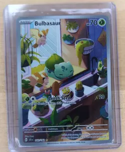 Bulbasaur 143/142 Illustration Rare Pokemon Stellar Crown SV07 Holo NM Raw - Image 2