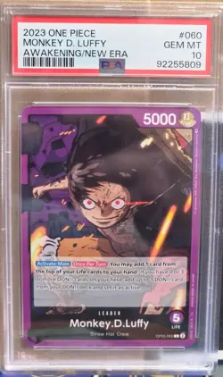 MONKEY D LUFFY - PSA 10 - 2023 One Piece OP05-060 AWAKENING OF THE NEW ERA - Image 1