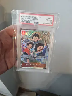 One Piece Ace & Sabo & Luffy Alternate Art OP13-007 PSA 10 Gem Mint - Image 1