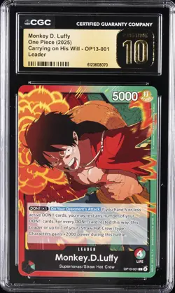 2025 ONE PIECE CARRYING ON HIS WILL LEADER MONKEY D. LUFFY CGC 10 PRISTINE - Image 1