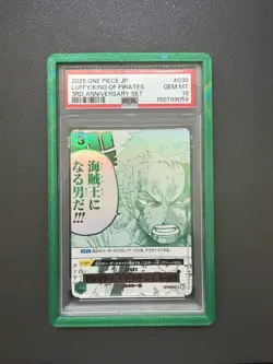 PSA10 Zoro Luffy / King of Pirates OP12-039 ONE PIECE Card 3rd ANNIVERSARY JPN - Image 1