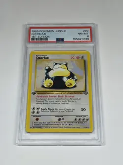 Pokemon TCG Snorlax Card 27/64 Jungle 1st Edition Non-Holo Rare WOTC PSA 8 NM-MT - Image 1