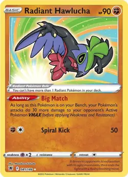 Radiant Hawlucha 081/189 Astral Radiance Holo Pokemon Card - Image 1