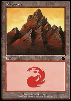 1x Mountain (343) - Foil Mercadian Masques Lightly Played, English Mtg Magic - Image 1